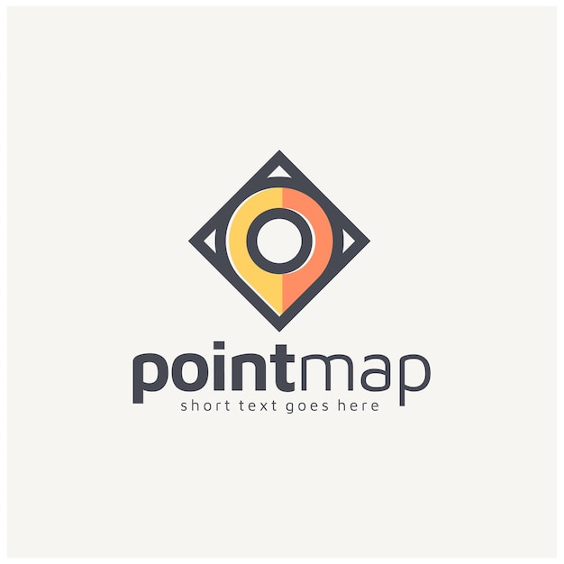 Vecteur gps pin place map location square pour la conception du logo des applications de pointeur d'adresse
