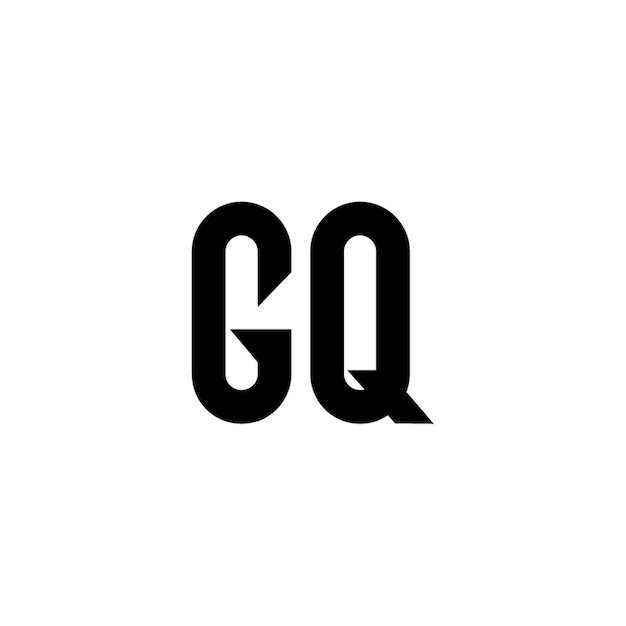 GQ monogramme logo design lettre texte nom symbole monochrome logotype alphabet caractère simple logo