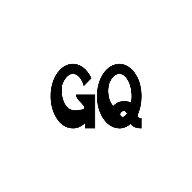 GQ monogramme logo design lettre texte nom symbole monochrome logotype alphabet caractère simple logo