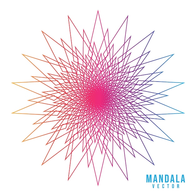 Gradient coloré simple conception unique de mandala sur fond blanc