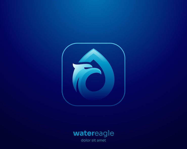 Vecteur le gradient du logo de l'aigle d'eau créatif abstrait