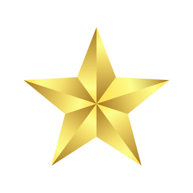 Gradient d'étoile métallique et d'or 3D