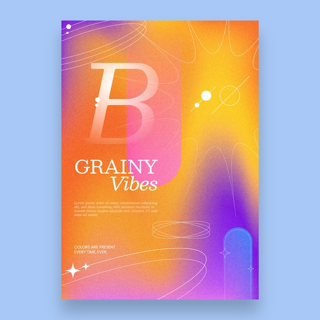 Vecteur gradient grainy vertical poster template