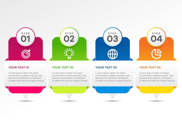 Gradient Nos étapes Infographies