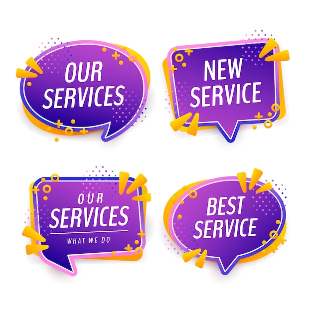 Gradient Notre Collection D'étiquettes De Services