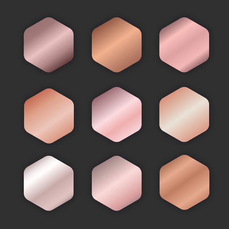 Vecteur gradient or rose