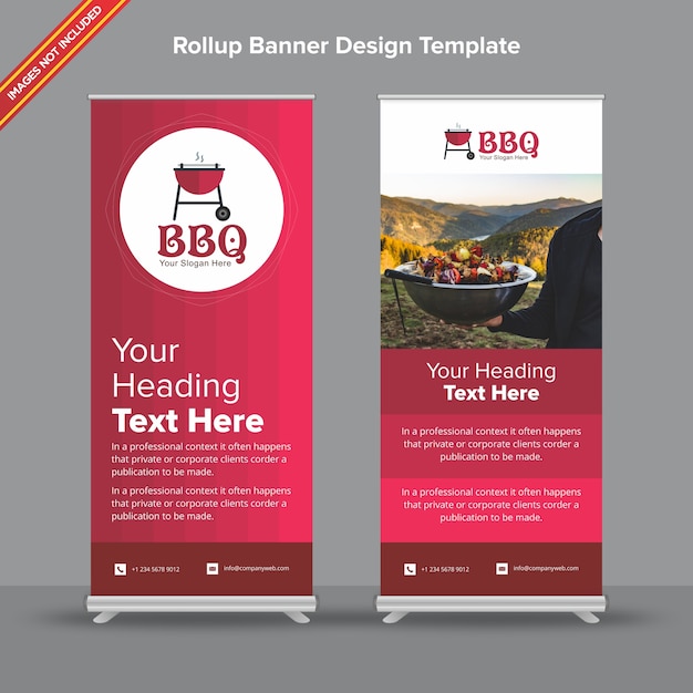 Vecteur gradient rollup banner dans des tons cherry