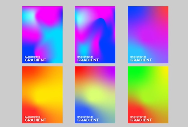 Gradient vectoriel d'arrière-plan abstrait collection de couvertures floues