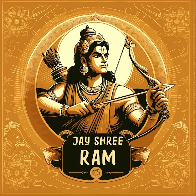 Vecteur le gradient vectoriel shree ram navami ai généré