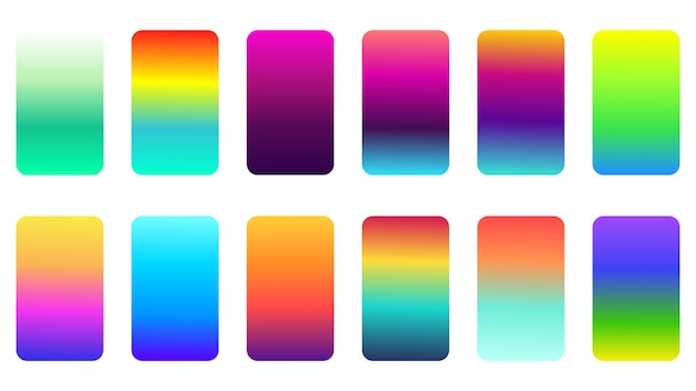 Gradients colorés au néon mis vecteur de collection