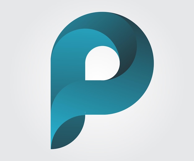 Gradients de conception de la lettre P du logo
