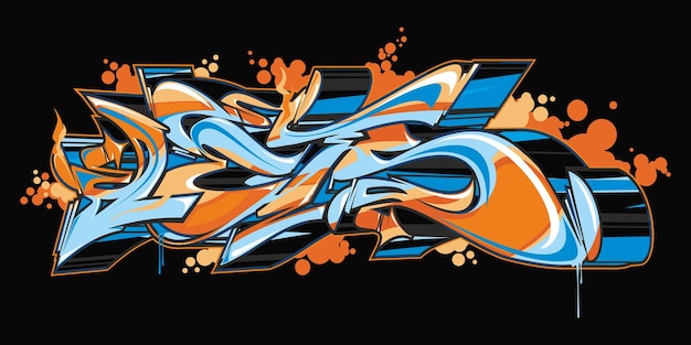 Vecteur un graffiti coloré avec le mot feu dessus.