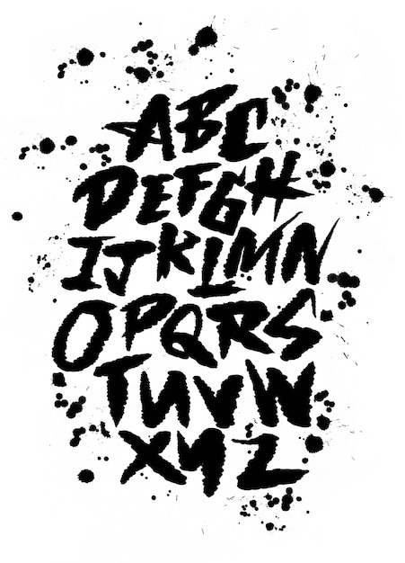 Graffiti dessiné à la main avec de la peinture éclaboussée AlphabetxA