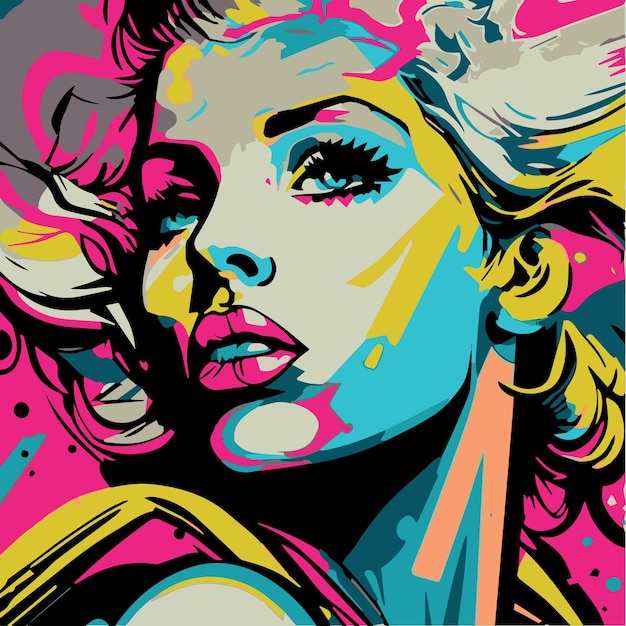 Graffiti femme illustration vectorielle Pop art graphisme moderne street art