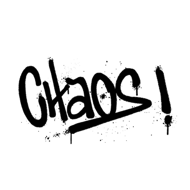 Graffiti Peinture En Aérosol Word Chaos Vecteur Isolé