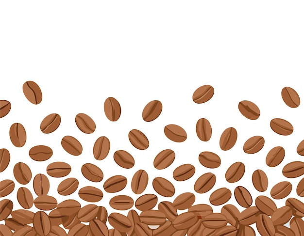 Un grain de café étalé isolé sur fond blanc et un espace de copie x9