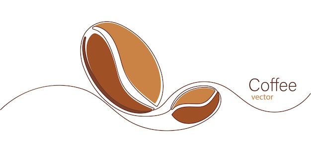 Grains de café Un dessin en ligne de café Cappuccino Illustration vectorielle