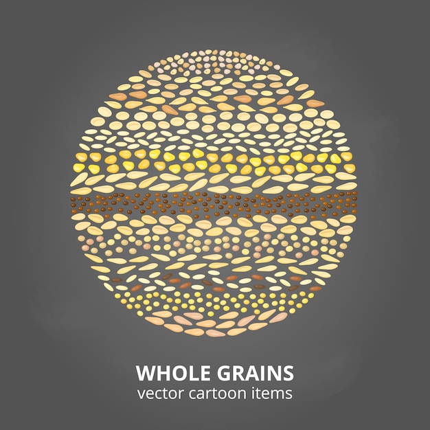 Vecteur grains de céréales en cercle