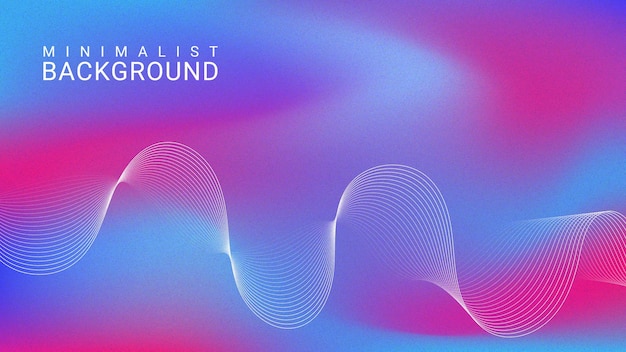 Grainy abstract gradient background with wavy lines