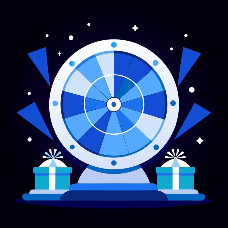 un grand cercle bleu et blanc avec une étoile dessus
