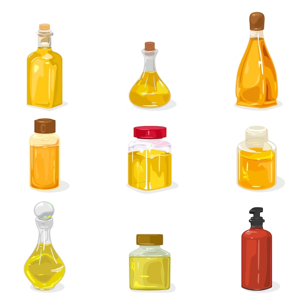 Grand ensemble de bouteilles en verre, flacons, pots fermés par bouchon, bouchon avec parfum, eau de Cologne, huile