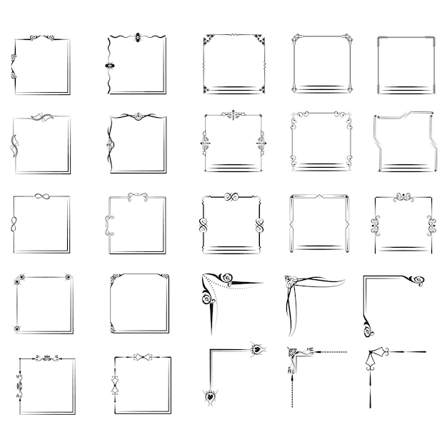 Vecteur un grand ensemble de cadres de différentes formes