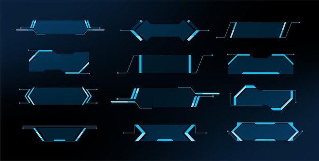 Grand ensemble d'éléments HUD futuristes. Interface graphique tactile virtuelle. Conception d'illustration vectorielle