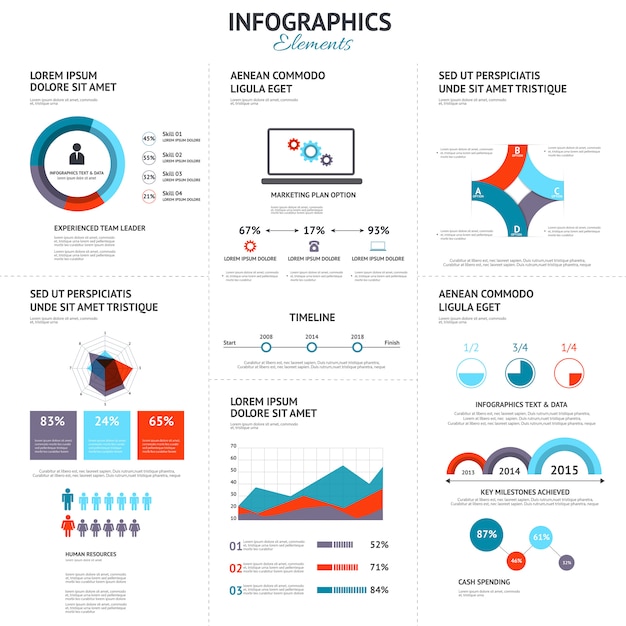 Grand Ensemble D'éléments Infographiques