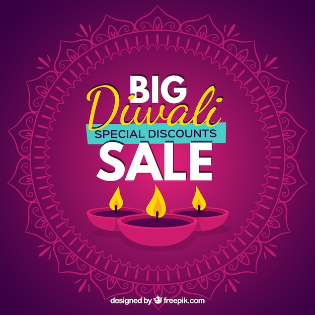 Vecteur grand fond de vente de diwali