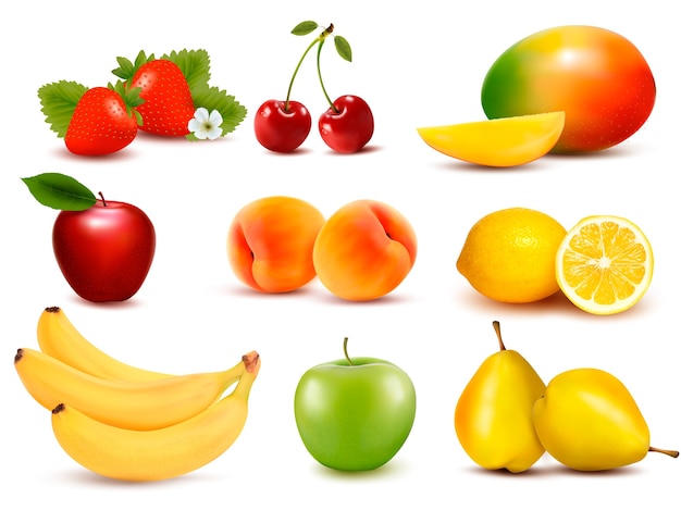 Grand groupe de fruits différents.