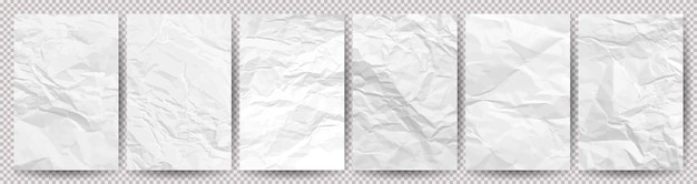 Un grand jeu de papiers blancs et froissés.