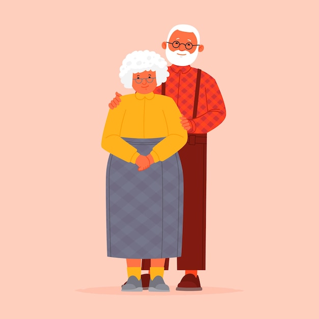 Grand-mère Et Grand-père Ensemble. Grands-parents. Couple De Personnes âgées. Un Homme Et Une Femme De La Vieillesse.