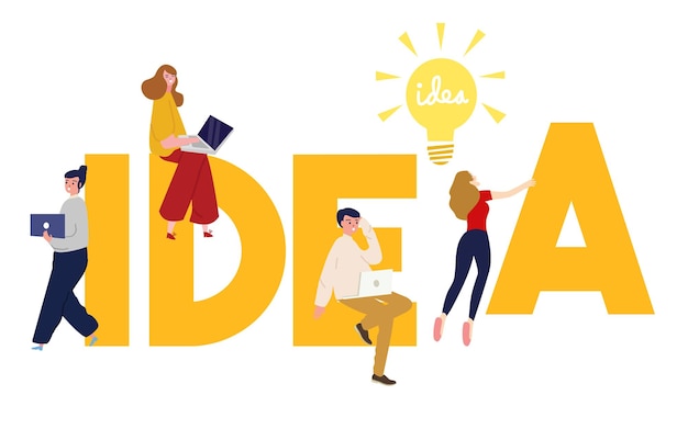 Grand texte idée d'inspiration créative penser grande lueur ampoule électricité énergie puissance