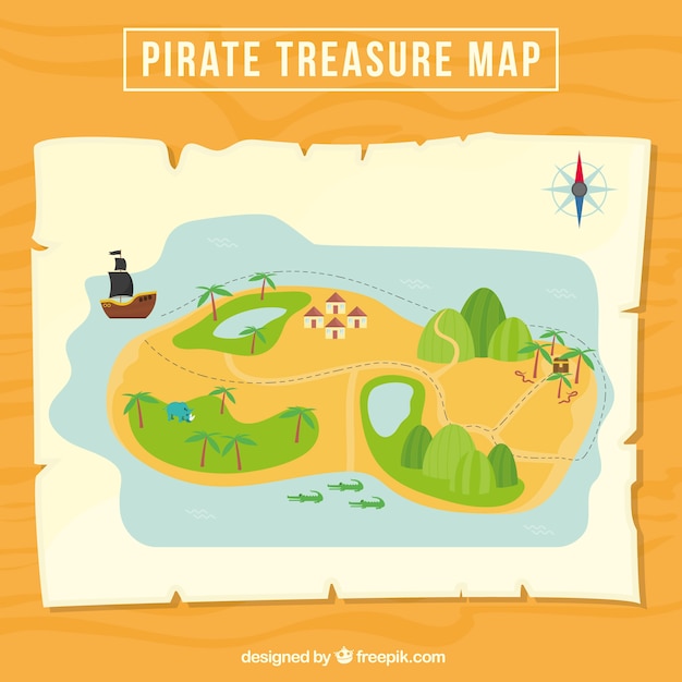 Grande Carte Du Trésor Pirate