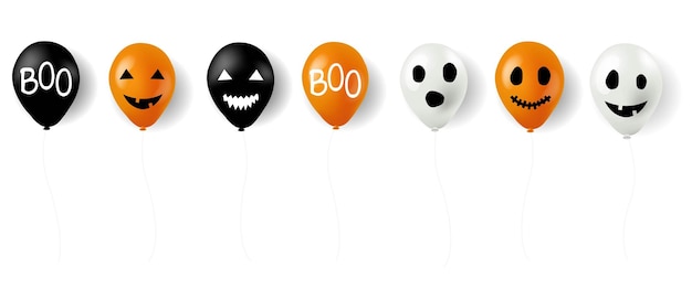 Vecteur grande collection de ballons d'halloween isolés