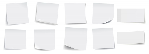 Grande Collection De Notes Autocollantes Blanches