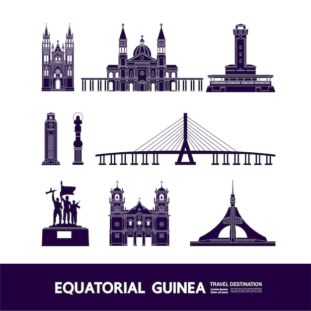 Grande Illustration De Destination De Voyage Guinée équatoriale