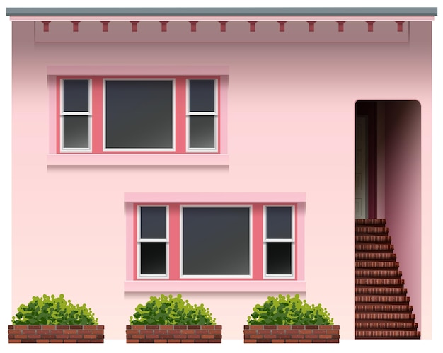 Vecteur une grande maison rose