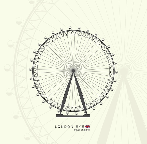 Vecteur grande roue à londres. l'oeil de londres