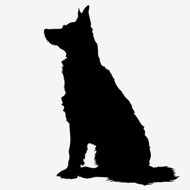 Vecteur une grande silhouette de chien de grès sur fond blanc