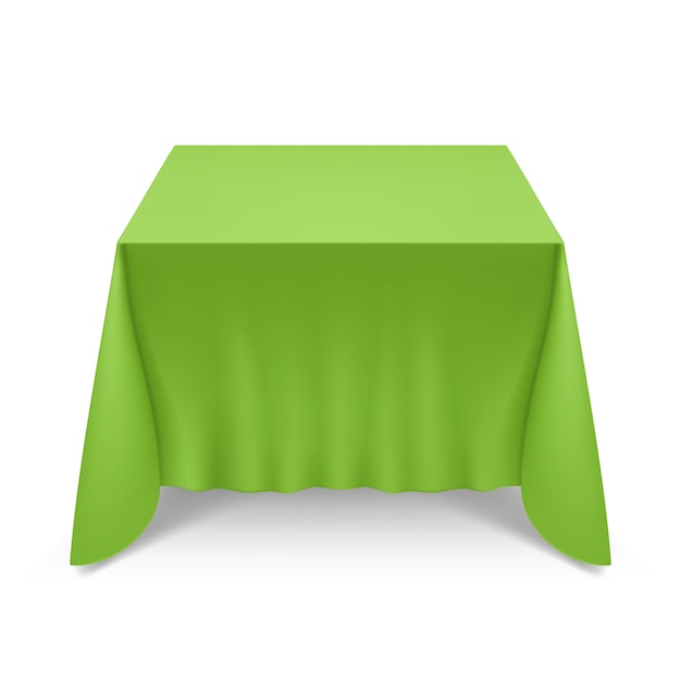 Grande Table De Banquet Vide Recouverte De Nappe Verte