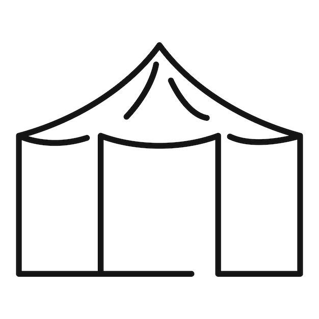 Grande tente de camping avec entrée ouverte pour un festival ou des vacances