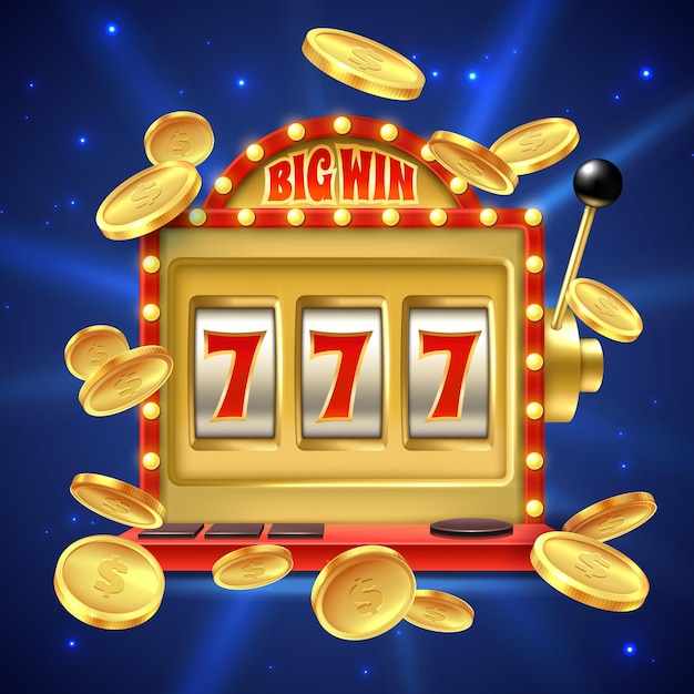 Grande victoire dans le pari de casino avec des nombres et une illustration de bobine usinée