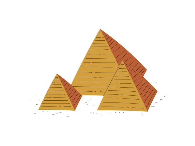 Vecteur grandes pyramides d'égypte symbole de la culture égyptienne traditionnelle illustration vectorielle sur fond blanc