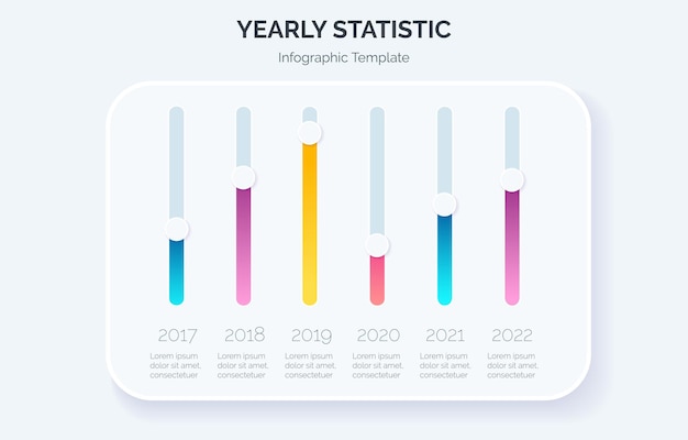 Graphique à Barres Pour La Présentation Financière Modèle Graphique Coloré Avec Statistiques Annuelles Ou Annuelles