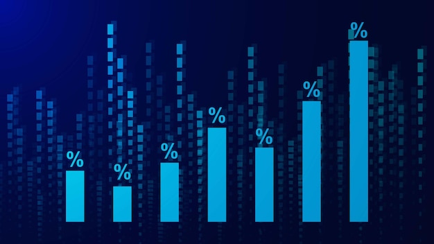 Vecteur graphique de bâton de bougie d'entreprise pour le marché boursier du rapport financier et l'arrière-plan du concept d'investissement