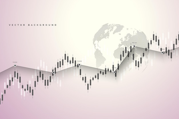 Vecteur graphique boursier ou graphique de trading forex pour les rapports de concepts commerciaux et financiers et l'investissement illustration vectorielle