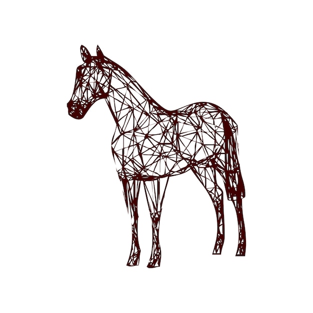 Vecteur graphique de cheval minimaliste