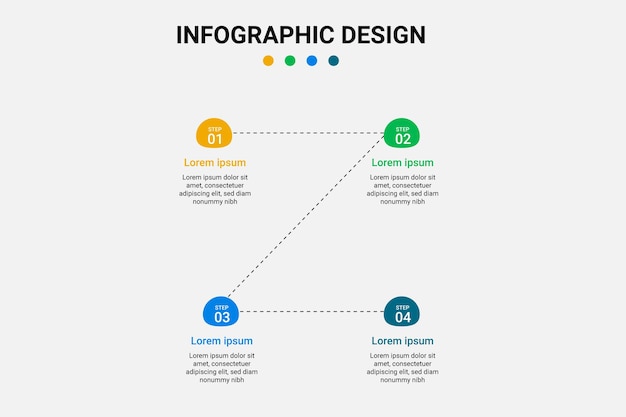 Graphique De Chronologie Moderne Créatif Conception Infographique En Quatre étapes