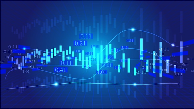 Le graphique en courbes K construit un fond de vecteur de graphique de courbe financière